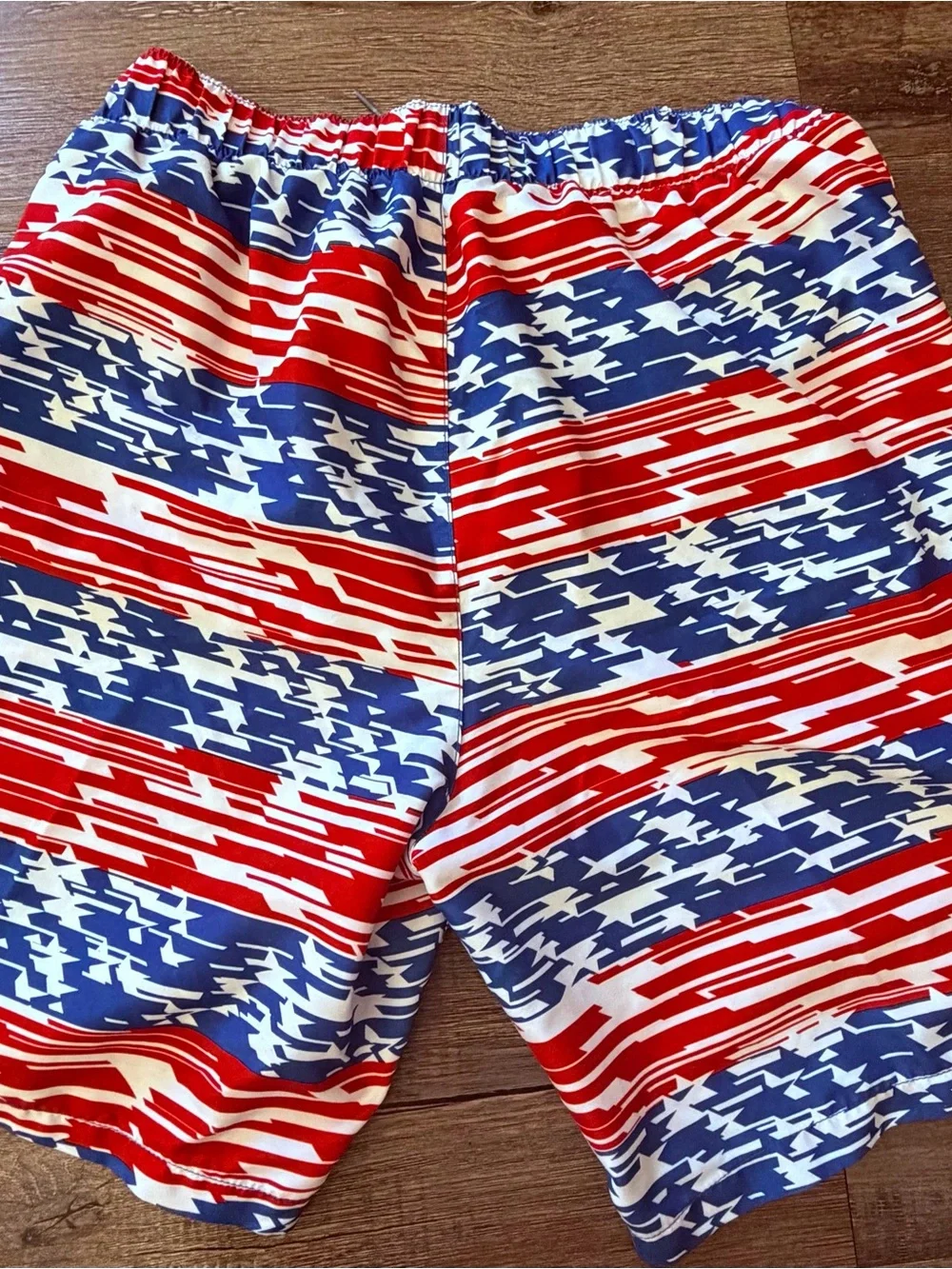 Men's USA Flag Graphic Print Swim Trunks (Size L)